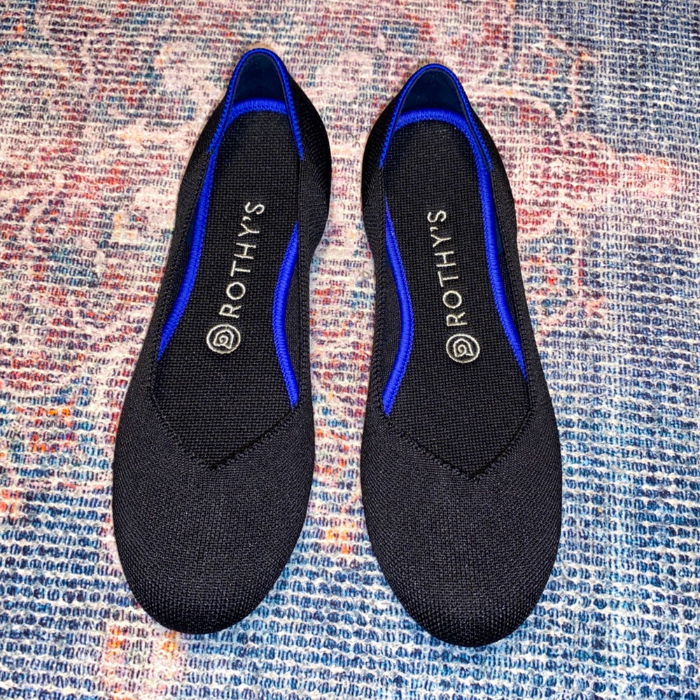 Rothy's Black and Blue Flats